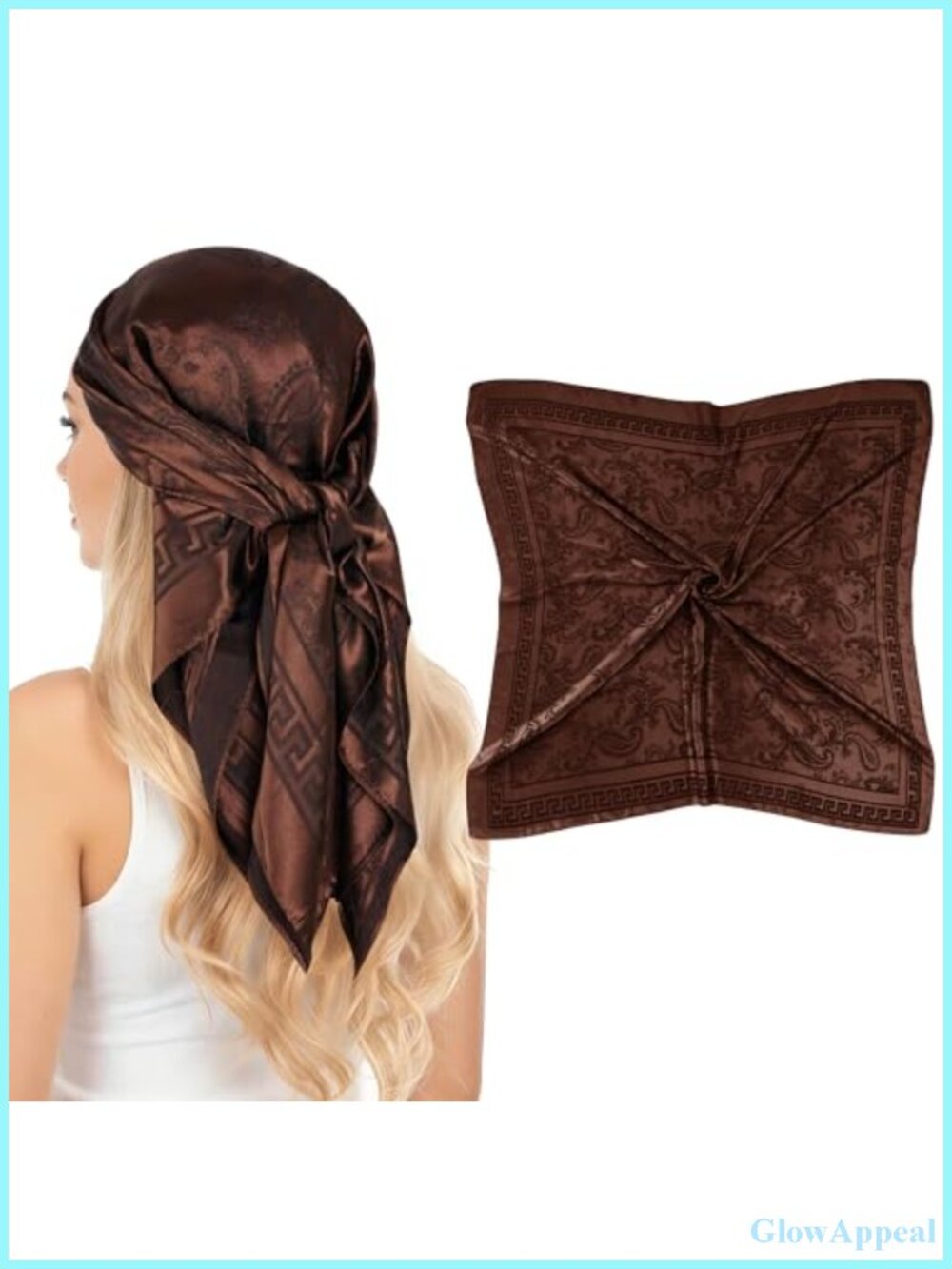 Satin Polyester Head Scarf Bandana for Women, Large Hair Scarf Wrap,